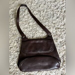 Rolf’s Dark Brown Leather Shoulder Bag Womens Genuine Leather Crossbody Purse